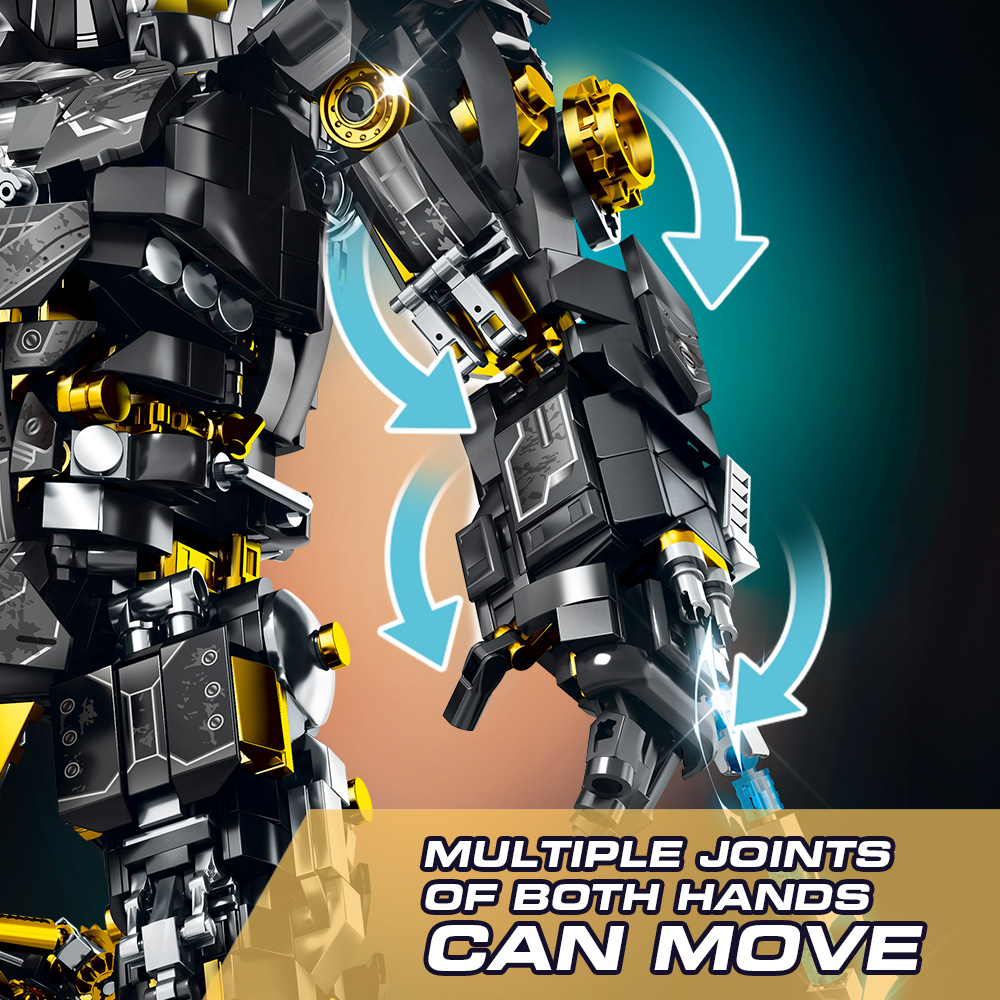 Mesiondy Obsidian Enforcer Mech Building Kit – 2362 PCS Premium Brick System | Energy Whip Effects | Light-Up Reactor Details - Image 8