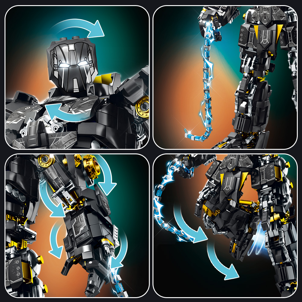 Mesiondy Obsidian Enforcer Mech Building Kit – 2362 PCS Premium Brick System | Energy Whip Effects | Light-Up Reactor Details - Image 11