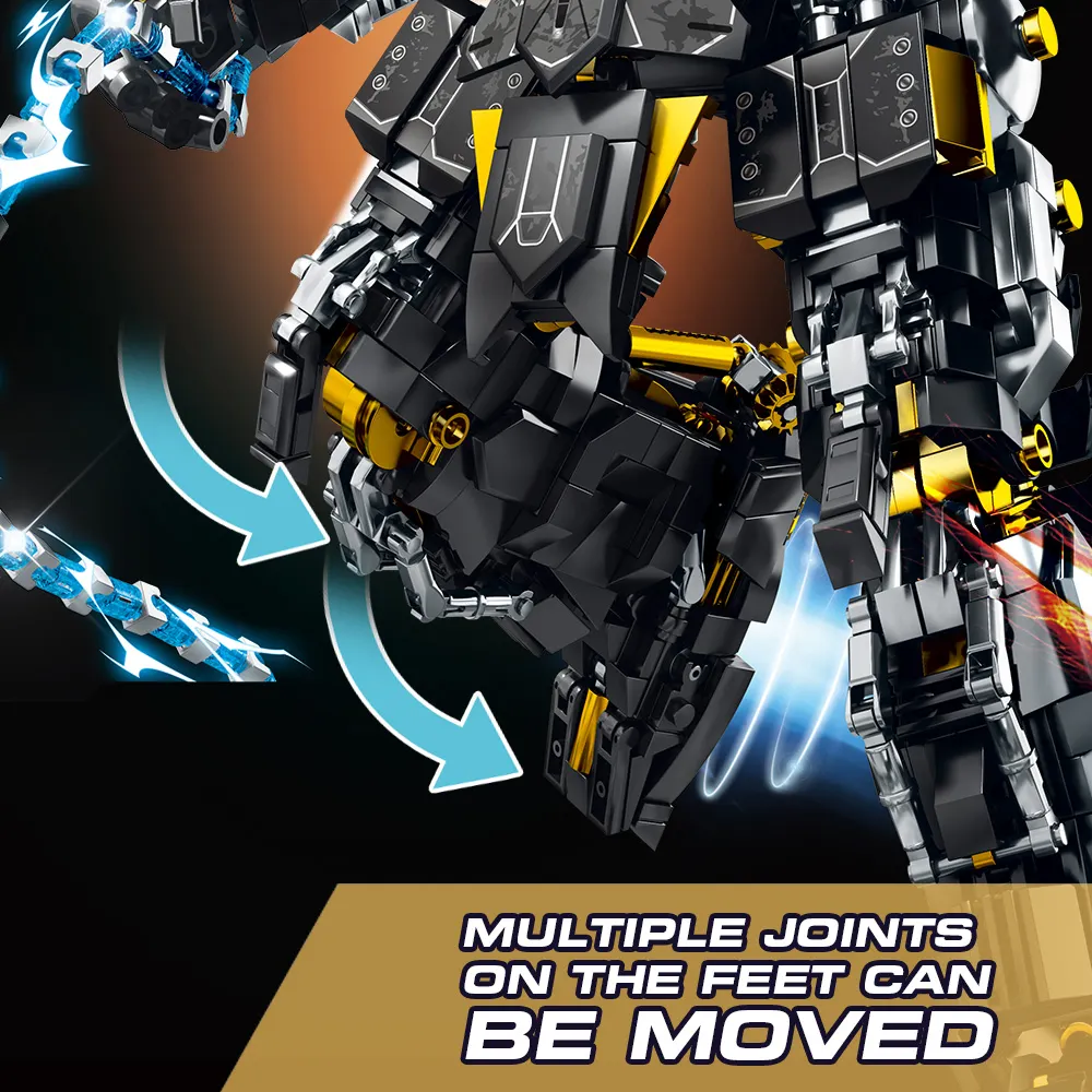 Mesiondy Obsidian Enforcer Mech Building Kit – 2362 PCS Premium Brick System | Energy Whip Effects | Light-Up Reactor Details - Image 10